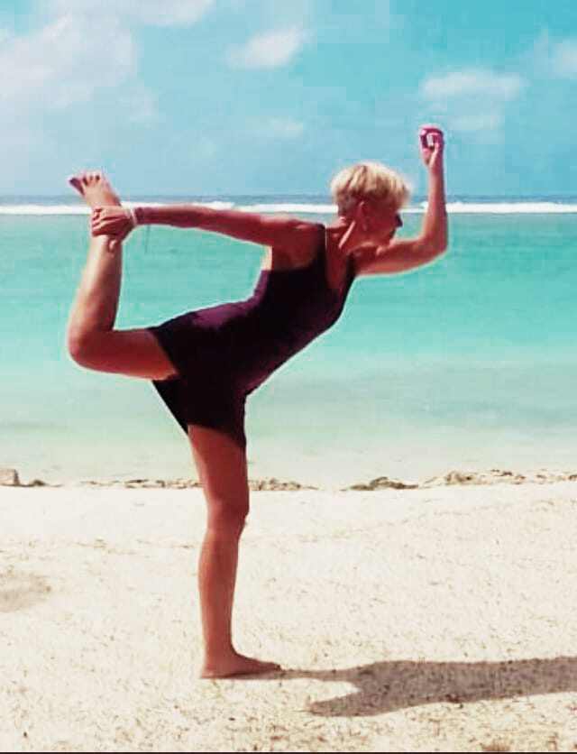 Sea, sand and yoga Jackie. 